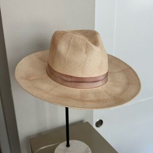 Freya Rose Mauve Pink Tie Dye Straw Hat Size Large